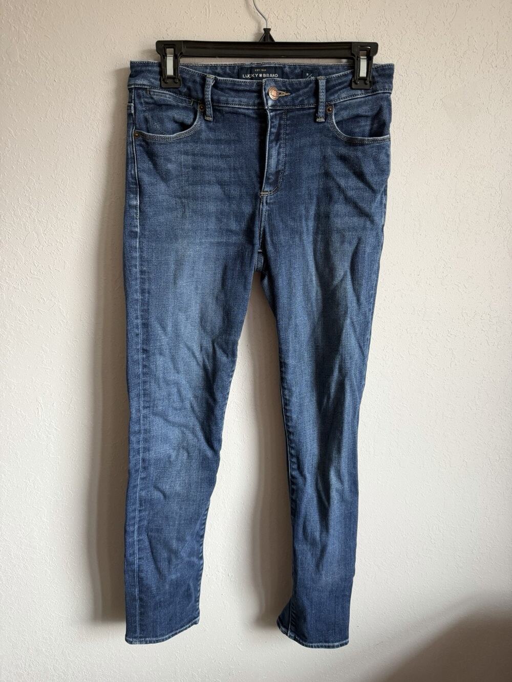 Lucky Brand Hayden Skinny Dark Wash Blue Denim Mid Rise Jeans Womens 2 Casual